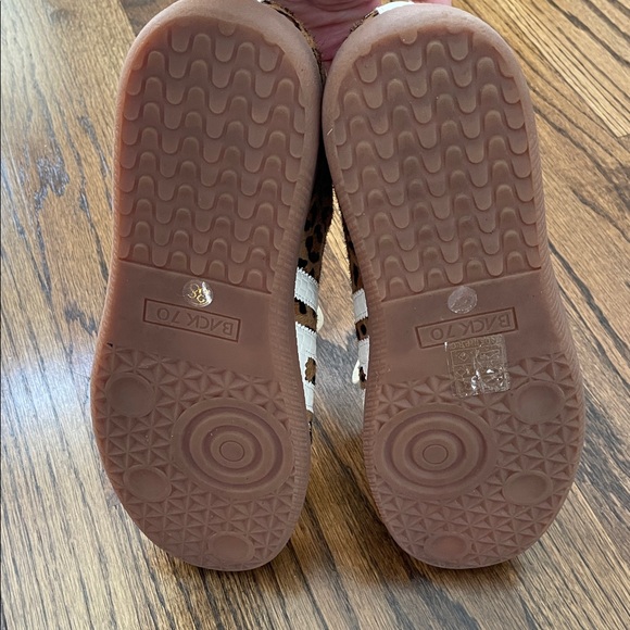 BACK 70 Cloud Leopard Calf Hair Camel and White Embossed Leather Sneakers - Picture 8 of 10